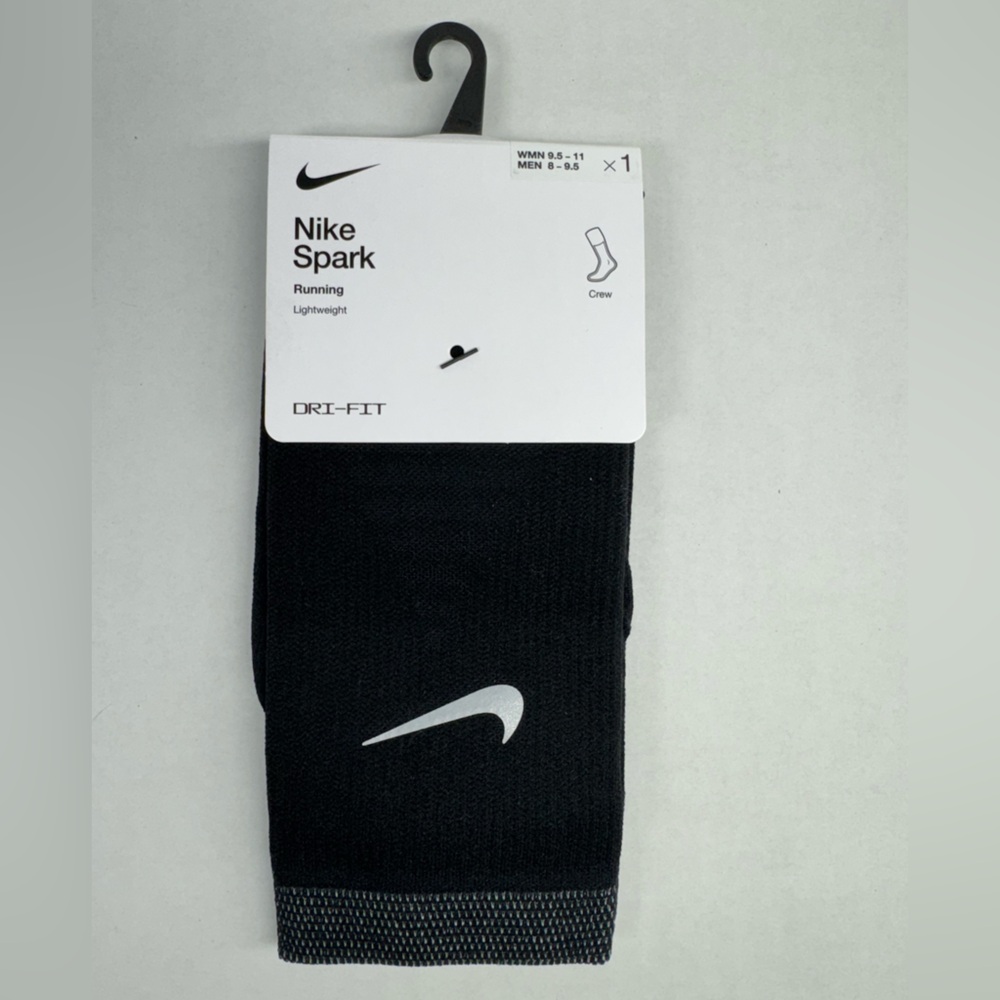 Nike Spark Running Lightweight Black Crew Athletic Socks